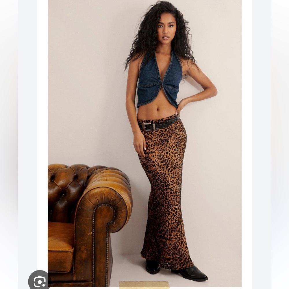 Nasty Gal Leopard Print Maxi Skirt
